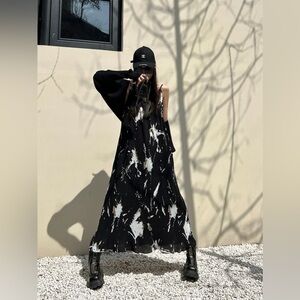 BOGO：black pattern maxi dress